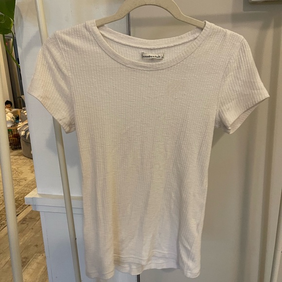Ribbed white-t shirt. White basic tee - Picture 2 of 3